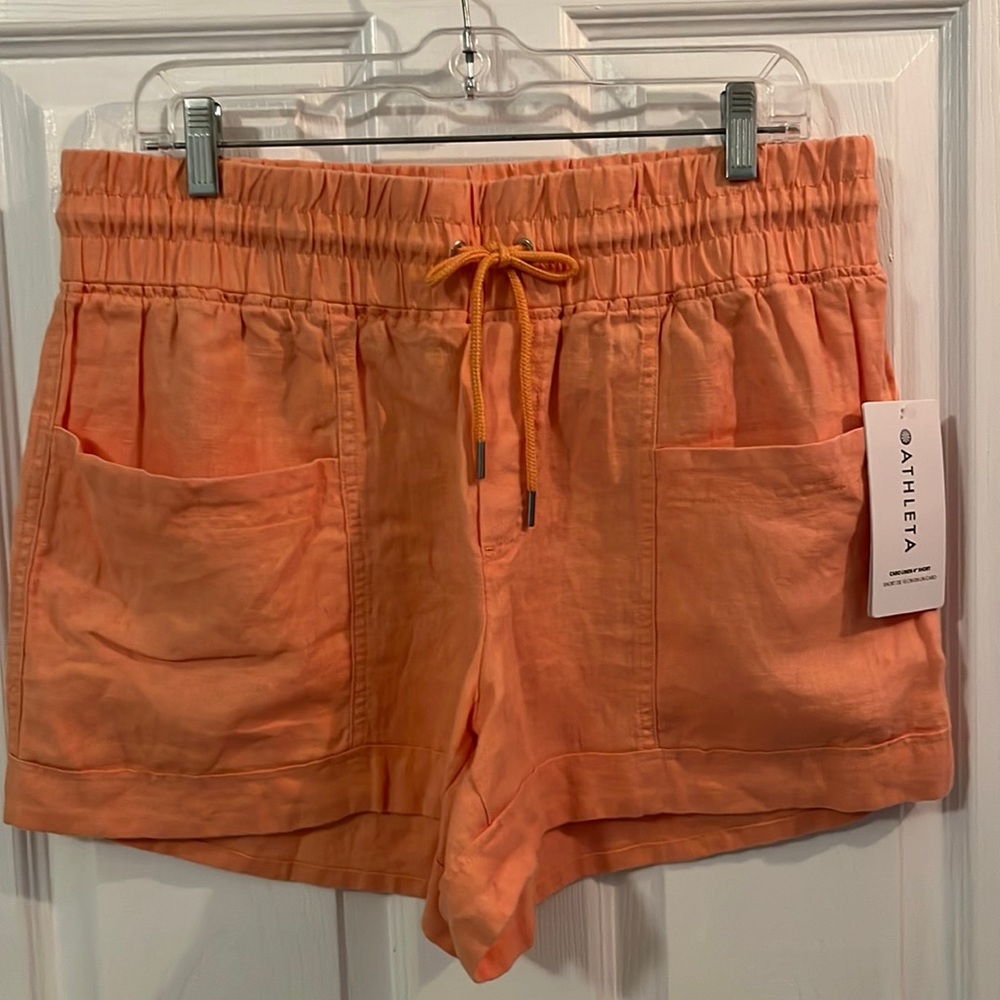 NWT Athleta Cabo linen 4” short size 14